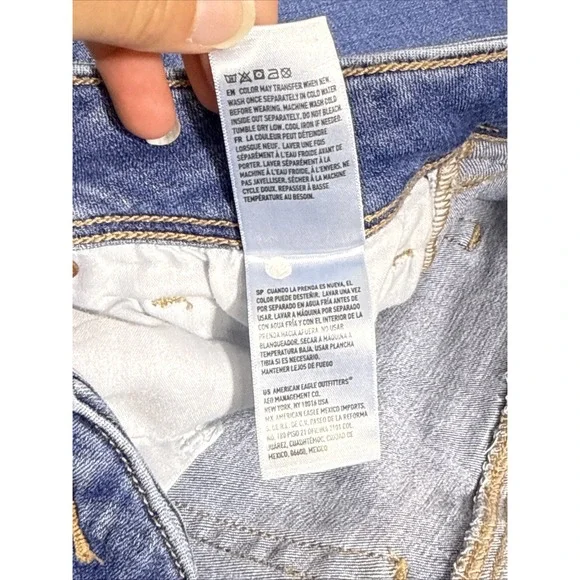 American Eagle Kick Boot Jeans Womens SIze 16 SHORT Hippie Cowgirl Boho Rodeo - Picture 11 of 15